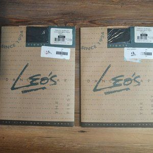 2 Pair Leo's Girl's Black Dance Tights Sz. S/4-6